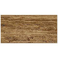 Noce Vein-Cut Travertine 12 X 24 Rectangular Field Tile, Brushed & Unfilled (LOT of 20 PCS. (40 SQ. FT.)) - Tilefornia