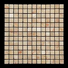 Rosalia 1X1 Marble Tumbled Mosaic Tile - Tilefornia