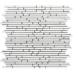 Thassos White Greek Marble Bamboo Sticks (Single color) Mosaic Tile, Honed - Tilefornia