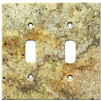 Turkish Scabos Travertine Real Stone Switch Plate Cover, Honed-2 TOGGLE - Tilefornia