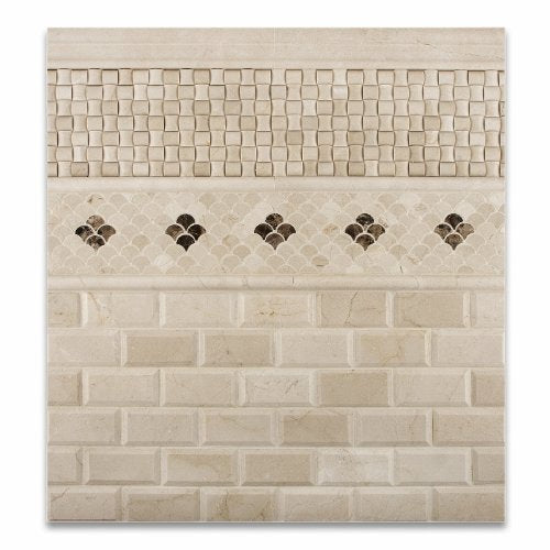 Crema Marfil Marble Polished Fan Mosaic Tile - Lot of 50 sq. ft. - Tilefornia