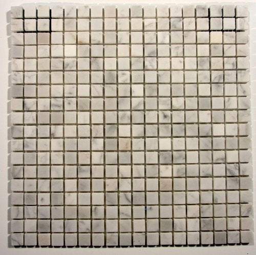 Carrara white 5/8"X5/8" Stone Mosaic Tile - Tilefornia