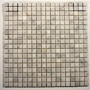 Carrara white 5/8"X5/8" Stone Mosaic Tile - Tilefornia
