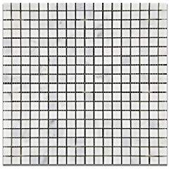 Oriental White - Eastern White Marble 5/8 X 5/8 HONED Mosaic Tile - Lot of 50 Sheets - Tilefornia
