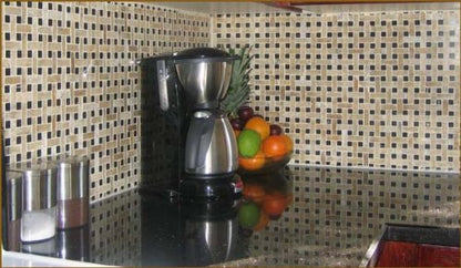 Honey Onyx Basketweave Black Dots (SAMPLE) Polished - Tilefornia