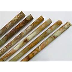 Multi Green Onyx Pencil Decorative Bullnose Molding Trims 3/4" x 12" Matching With Our Mosaic Tiles - Tilefornia
