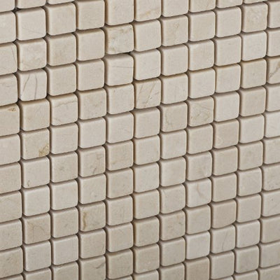 Crema Marfil Marble Mosaic Tile 5/8x5/8, Polished
