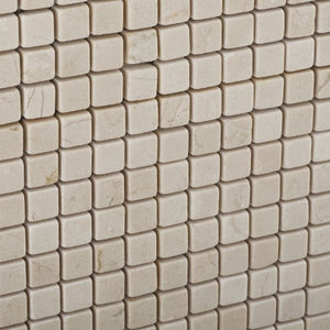 Crema Marfil Marble 5/8 X 5/8 Polished Mosaic Tile - 6" X 6" Sample - Tilefornia