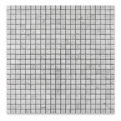 Carrara White Marble 1 X 1 Honed Mosaic Tile Mesh - Box of 5 sq. ft. - Tilefornia