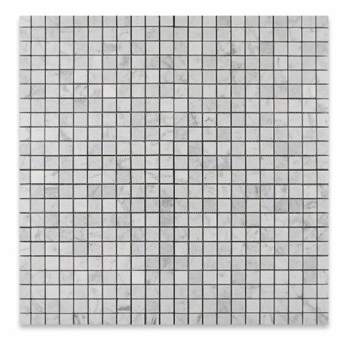 Carrara White Marble 1 X 1 Polished Mosaic Tile Mesh - Box of 5 sq. ft. - Tilefornia