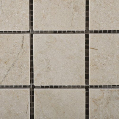 Crema Marfil Marble Mosaic Tile 2x2, Tumbled