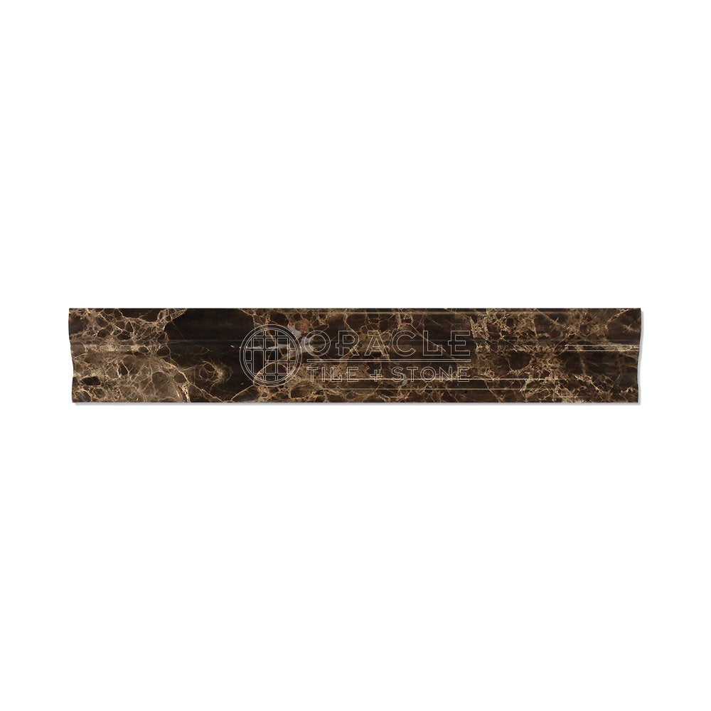 Emperador Dark Spanish Marble Crown Mercer Molding Trim, Polished - Tilefornia