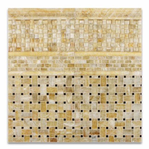 Honey Onyx 3D Small Bread Mosaic Tile, Polished - Box of 5 sq. ft. - Tilefornia