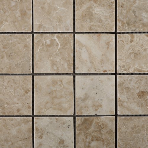 Cappuccino Marble Polished 2 X 2 Mosaic Tile on Mesh - 6