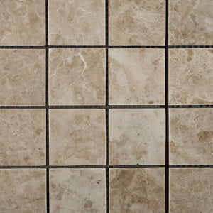 Cappuccino Marble Polished 2 X 2 Mosaic Tile on Mesh - Lot of 50 sq. ft. - Tilefornia