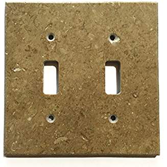 Turkish Noche Travertine Real Stone Switch Plate Cover, Honed-2 TOGGLE - Tilefornia