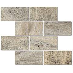 Silver Travertine 3 X 6 Rectangular Field Tile, Tumbled (Small Sample) - Tilefornia