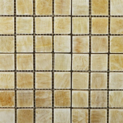 Honey Onyx Mosaic Tile 1x1, Polished