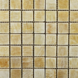 Honey Onyx 1 X 1 Polished Premium Mosaic Tile on Mesh (Lot of 50 sq. ft.) - Tilefornia