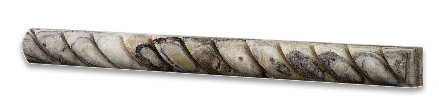 Antico Onyx 1 X 12 Rope Liner Trim - Box of 5 Pcs. - Tilefornia