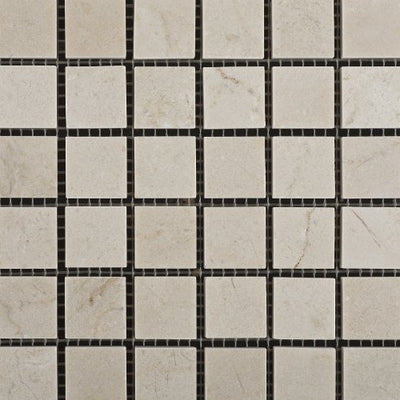 Crema Marfil Marble Mosaic Tile 1x1, Polished