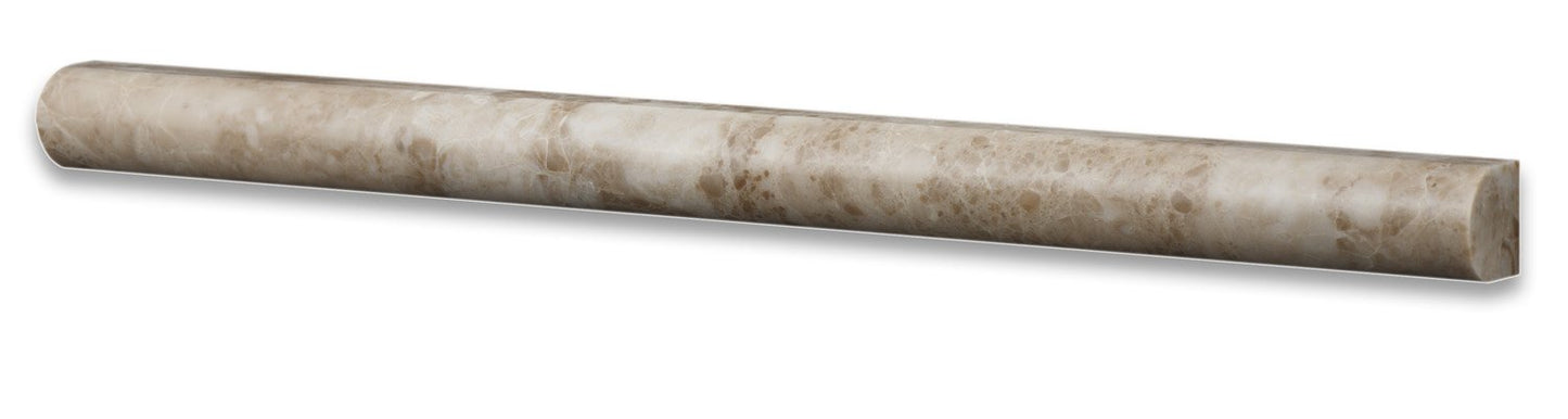 Cappuccino Marble 3/4 X 12 Polished Bullnose Liner - Lot of 50 Pcs. - Tilefornia