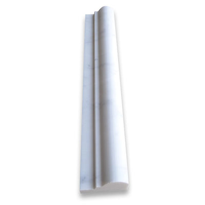 White Carrara Marble Chair Rail Trim 2x12, Honed