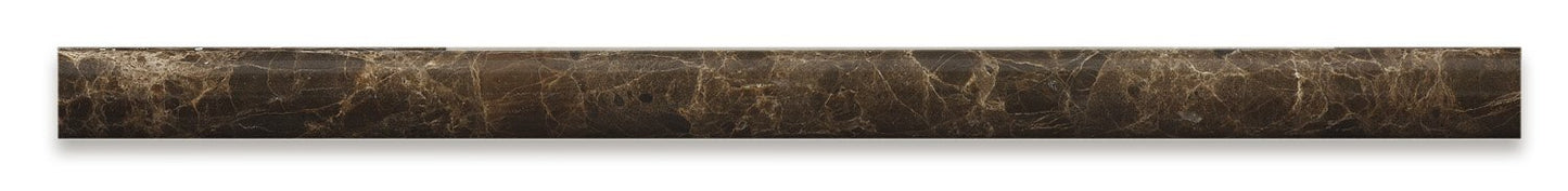 Emperador Dark Marble Polished 3/4 X 12 Bullnose Liner - Lot of 50 pcs. - Tilefornia