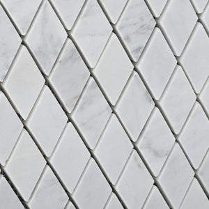 Carrara White Marble Polished 1" Diamond Mosaic Tile - 6" X 6" Sample - Tilefornia