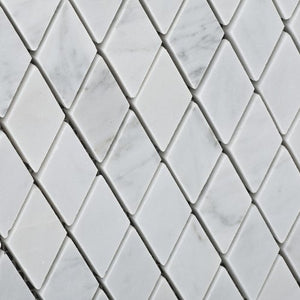 Carrara White Marble Polished 1" Diamond Mosaic Tile - Box of 5 sq. ft. - Tilefornia