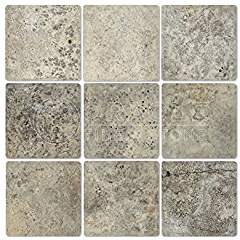 Silver Travertine 4 X 4 Field Tile, Tumbled (Small Sample) - Tilefornia