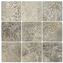 Silver Travertine 4 X 4 Field Tile, Tumbled (LOT of 5 SQ. FT.) - Tilefornia