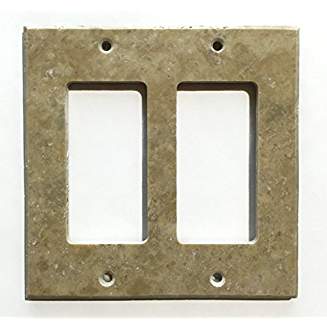 Turkish Walnut Travertine Real Stone Switch Plate Cover, Honed-2 ROCKER - Tilefornia