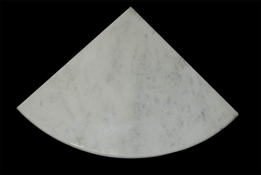CARRARA MARBLE POLISHED BATHROOM CORNER SHELF - Tilefornia