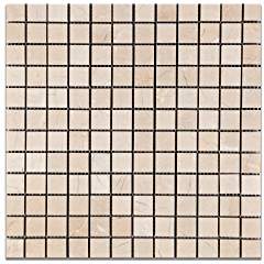 Royal Beige Marble 1 X 1 Polished Mosaic Tile - 6" X 6" Sample - Tilefornia