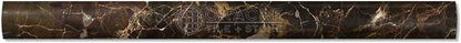 Emperador Dark Spanish Marble 1 X 12 Quarter-Round Trim Molding, Polished - Tilefornia