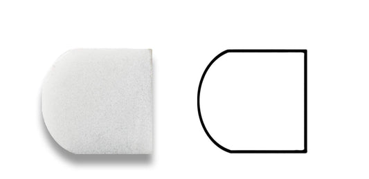 Italian Carrara White Marble Honed 3/4 X 12 Bullnose Liner Trim - 4" Sample - Tilefornia