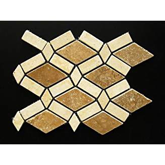 Noce-Light Travertine Tumbled Wave Mosaic Tile - Tilefornia