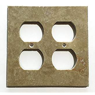 Turkish Walnut Travertine Real Stone Switch Plate Cover, Honed-2 DUPLEX - Tilefornia