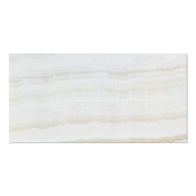 White Onyx Tile 12x24, Polished & Vein-Cut