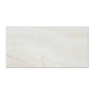 White Onyx (Bianco Fantastico) 3 X 6 Subway Brick Tile, Cross-Cut, Polished - Sample - Tilefornia
