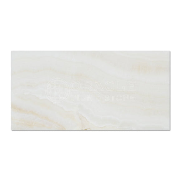 White Onyx (Bianco Fantastico) 3 X 6 Subway Brick Tile, Vein-Cut, Polished - Lot of 50 sq. ft. - Tilefornia