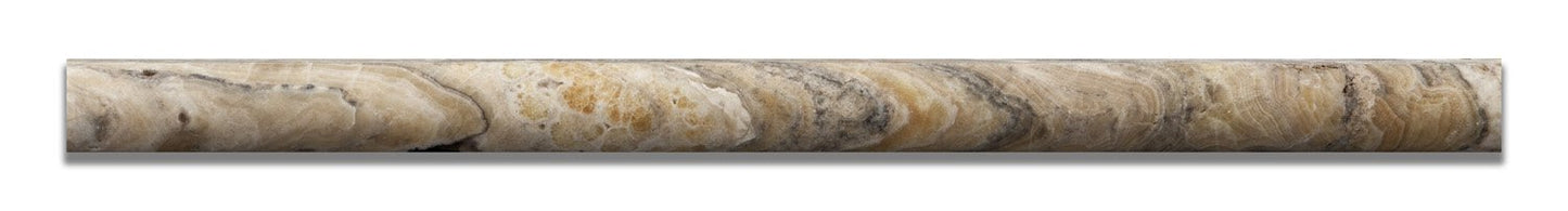 Antico Onyx Travertine Honed 3/4 X 12 Bullnose Liner - Standard Quality - BOX of 15 PCS. - Tilefornia