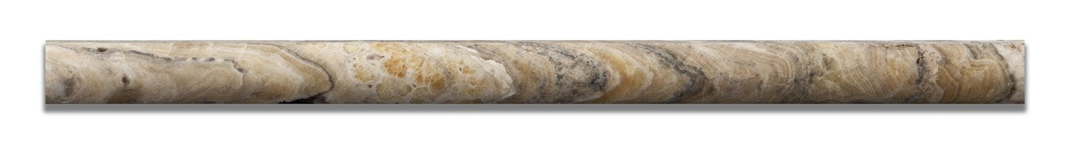 Antico Onyx Travertine Honed 3/4 X 12 Bullnose Liner - Standard Quality - BOX of 15 PCS. - Tilefornia
