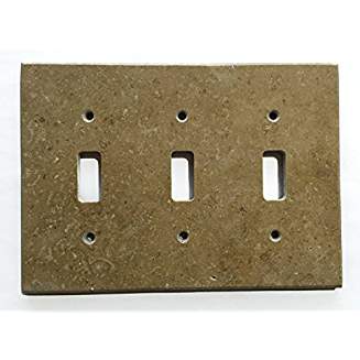 Turkish Noche Travertine Real Stone Switch Plate Cover, Honed-3 TOGGLE - Tilefornia