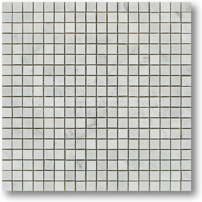 White Carrara Marble Mosaic Tile 5/8x5/8, Polished
