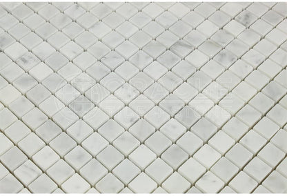 Tilefornia Carrara White Italian (Bianco Carrara) Marble 5/8 X 5/8 Mosaic Tile, Polished - Tilefornia