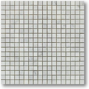Tilefornia Carrara White Italian (Bianco Carrara) Marble 5/8 X 5/8 Mosaic Tile, Polished - Tilefornia