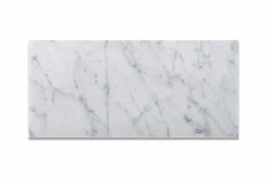 Bianco Carrara White 6 X 12 Marble Polished Brick Tile - Box of 5 sq. ft. - Tilefornia