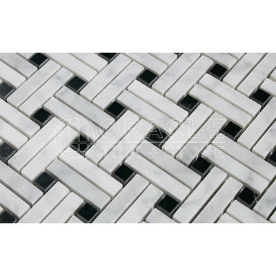 White Carrara Marble Mosaic Tile, Polished